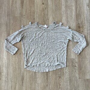 Womens Acemi Grey 3/4 Sleeve Top - S